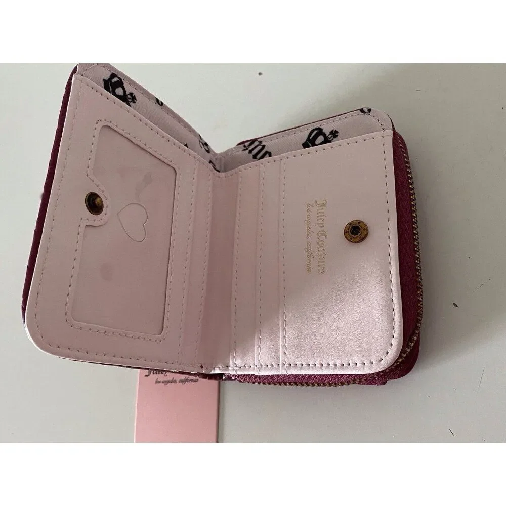 Juicy Couture Juicy Romance Coin Zip Around Wallet Plum Berry NEW‎